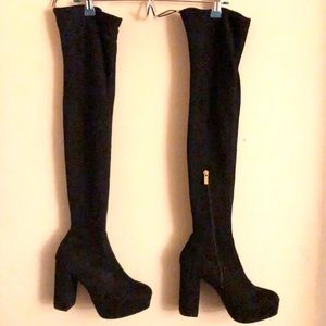 Over the knee platform boots